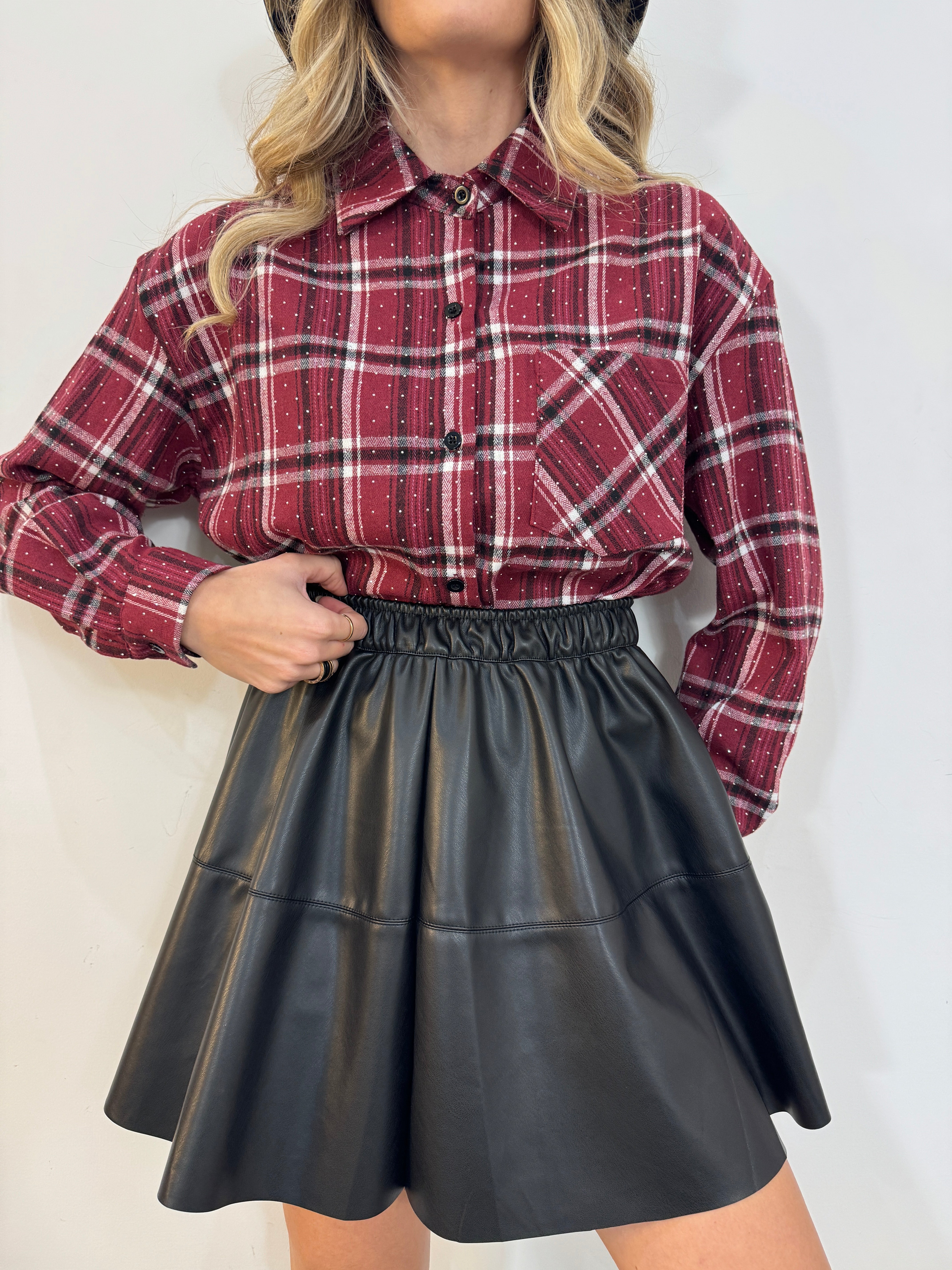 Camicia tartan wine