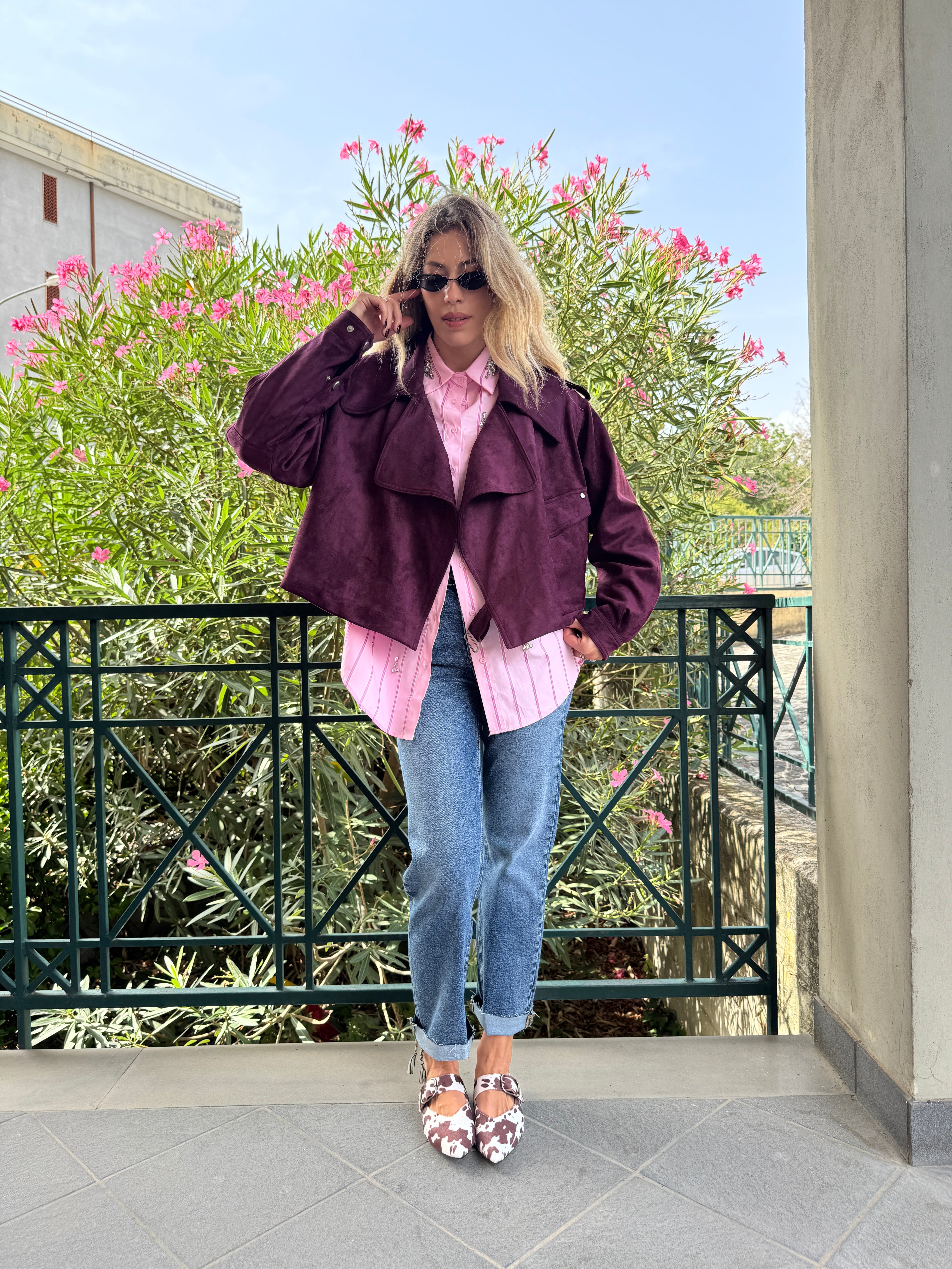 Trench crop scamosciato