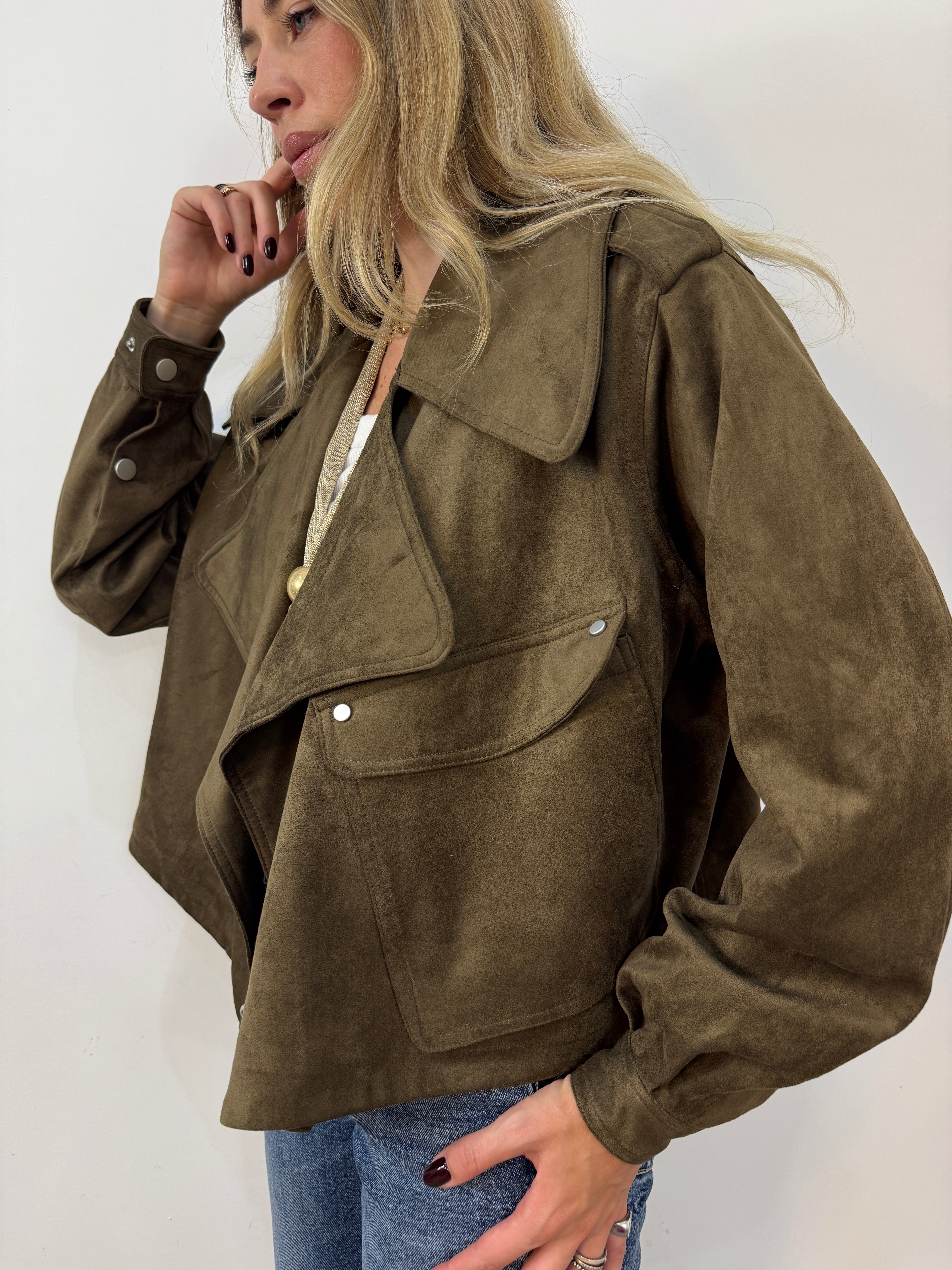 Trench crop scamosciato
