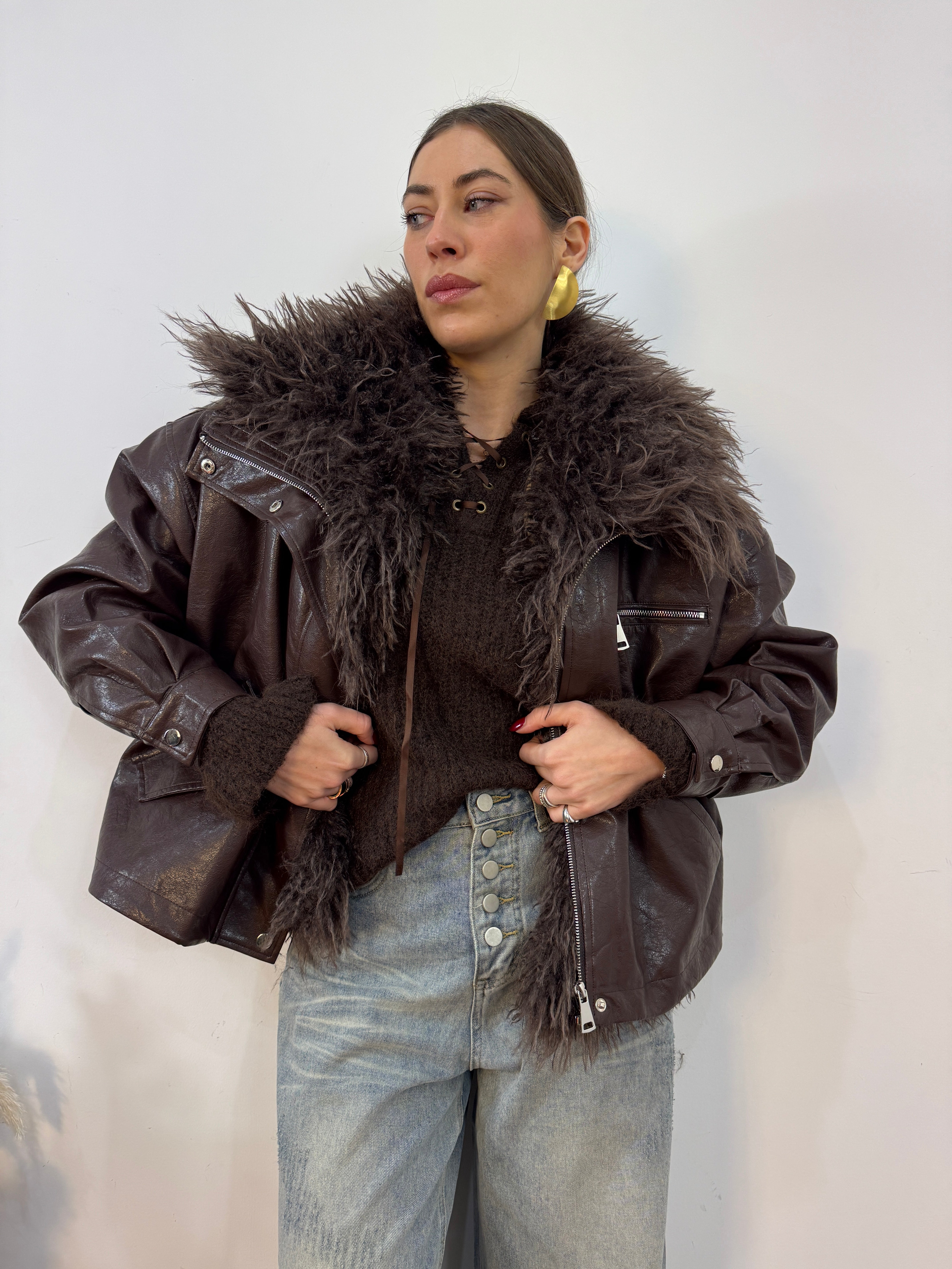 Giubbino marron glacé