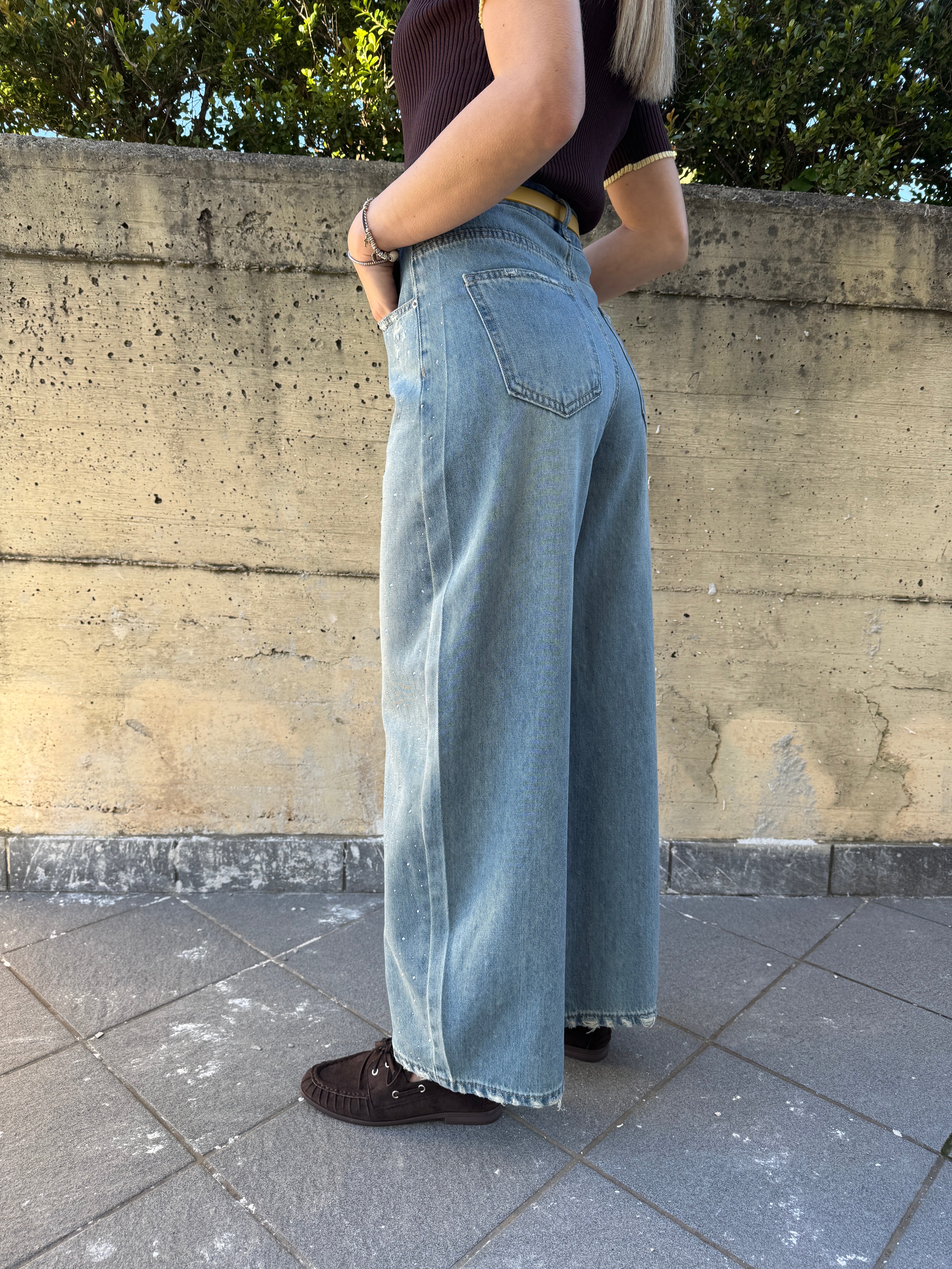 Jeans cintura gialla