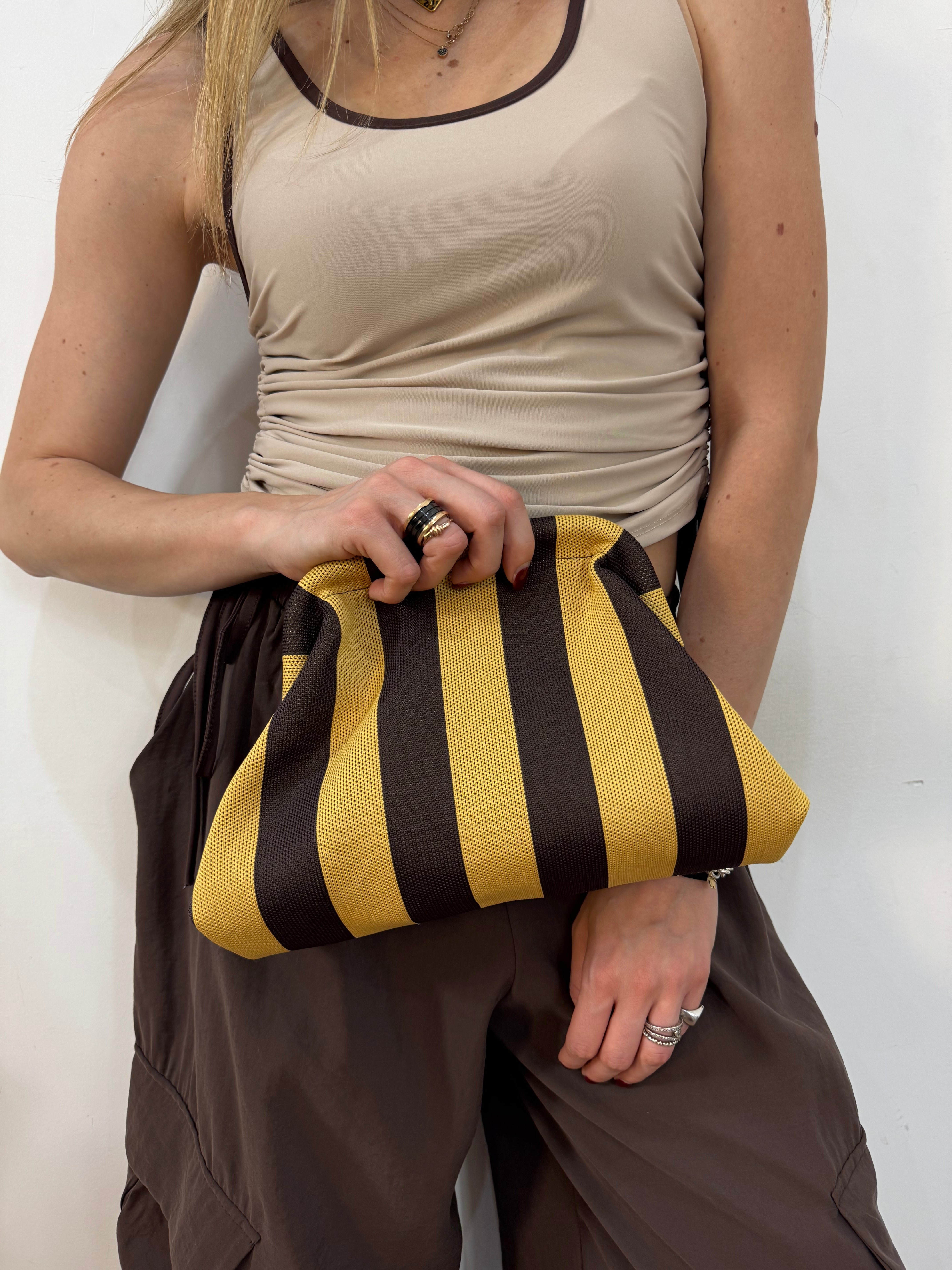 Borsa clutch bicolor