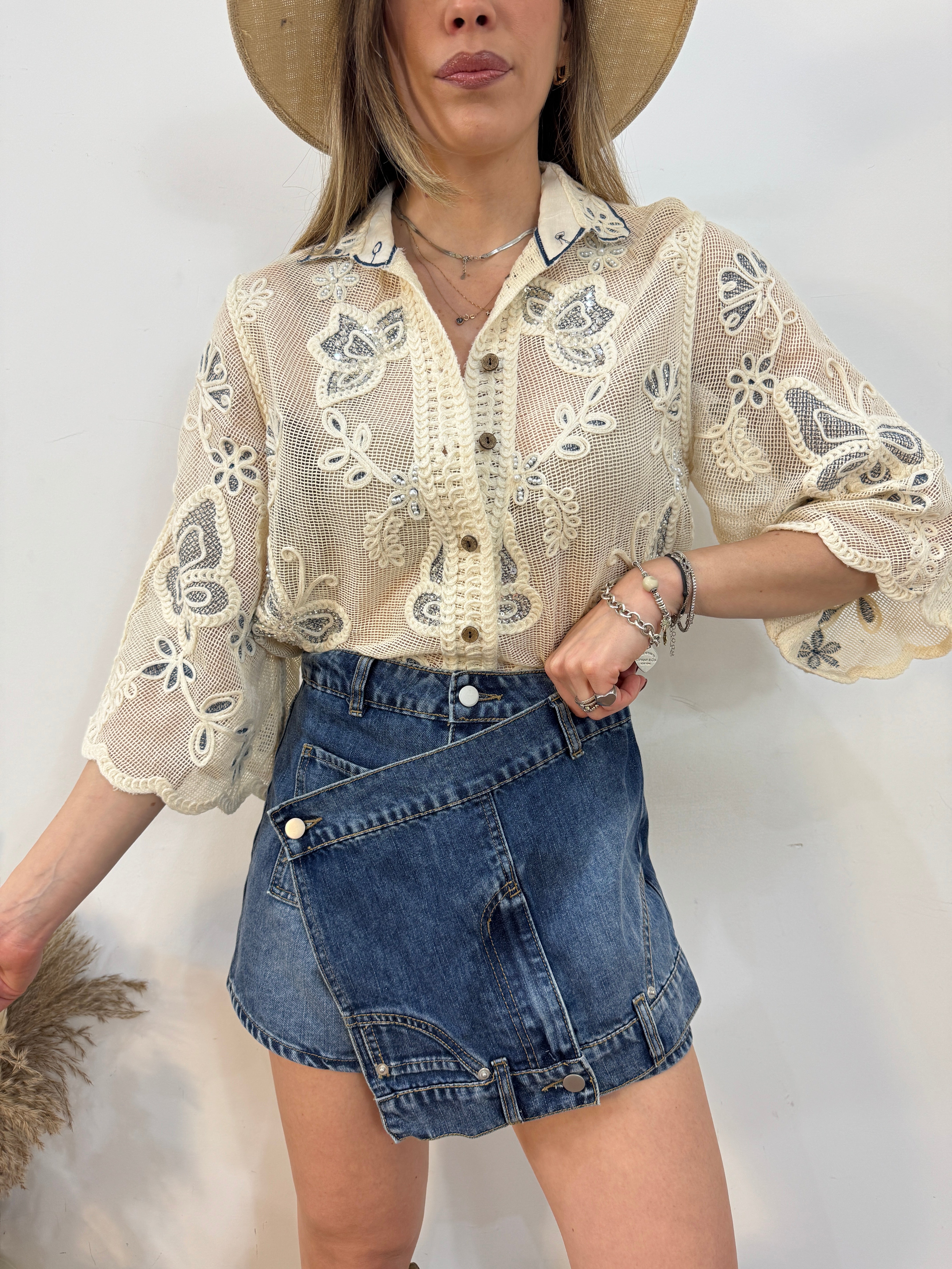 Cardigan Fiore Blu