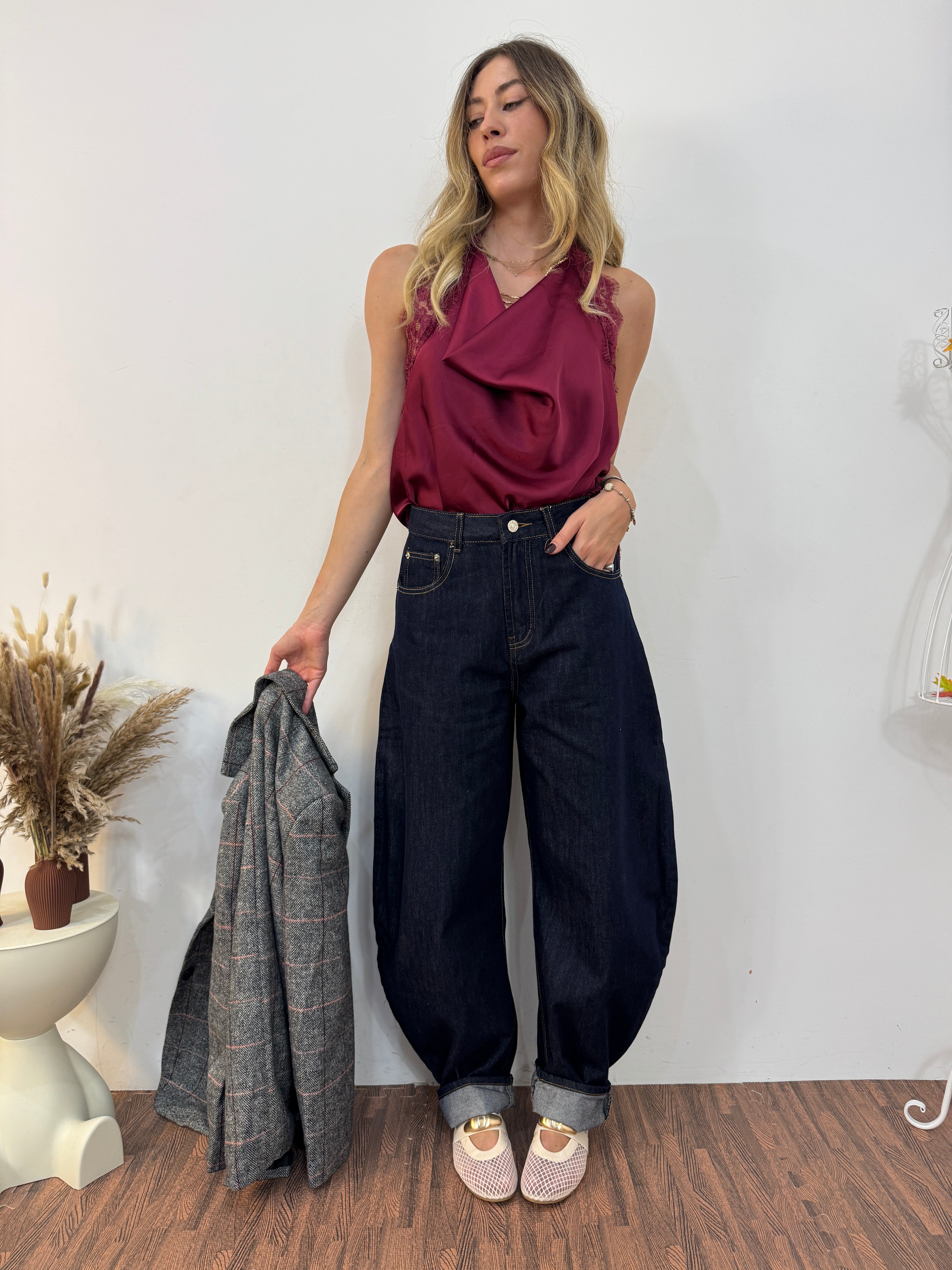 Jeans ballon dark blu