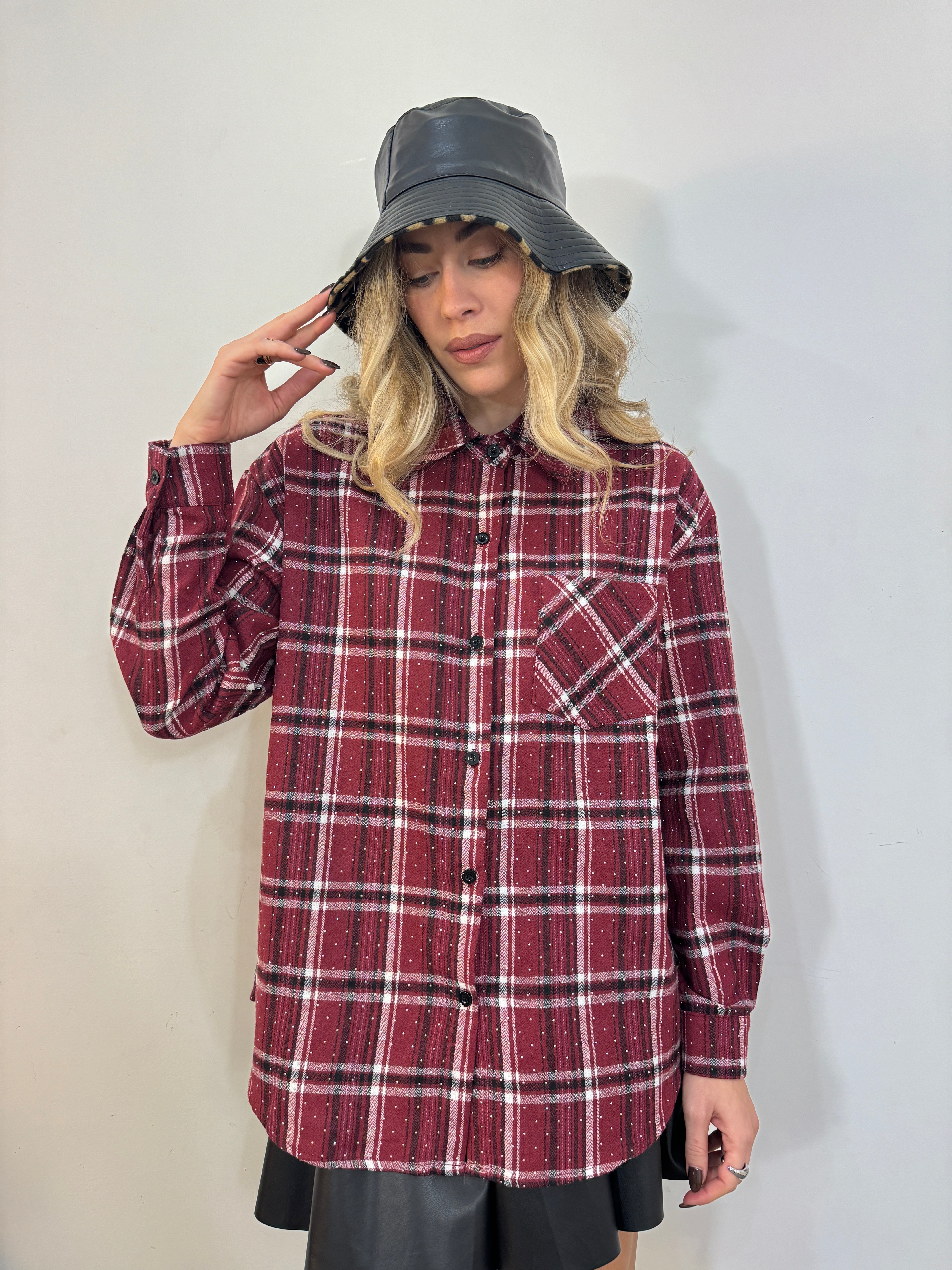 Camicia tartan wine