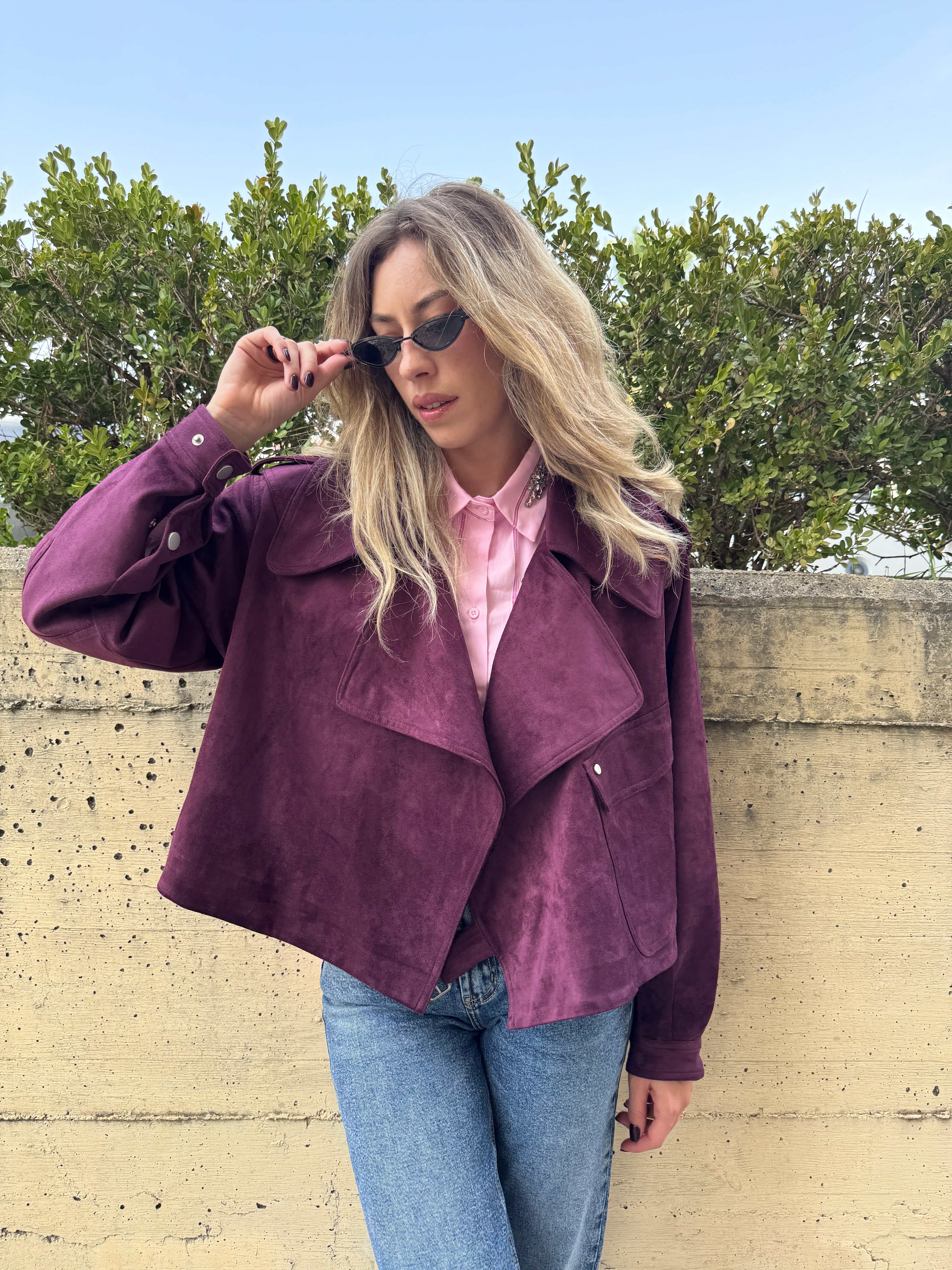 Trench crop scamosciato