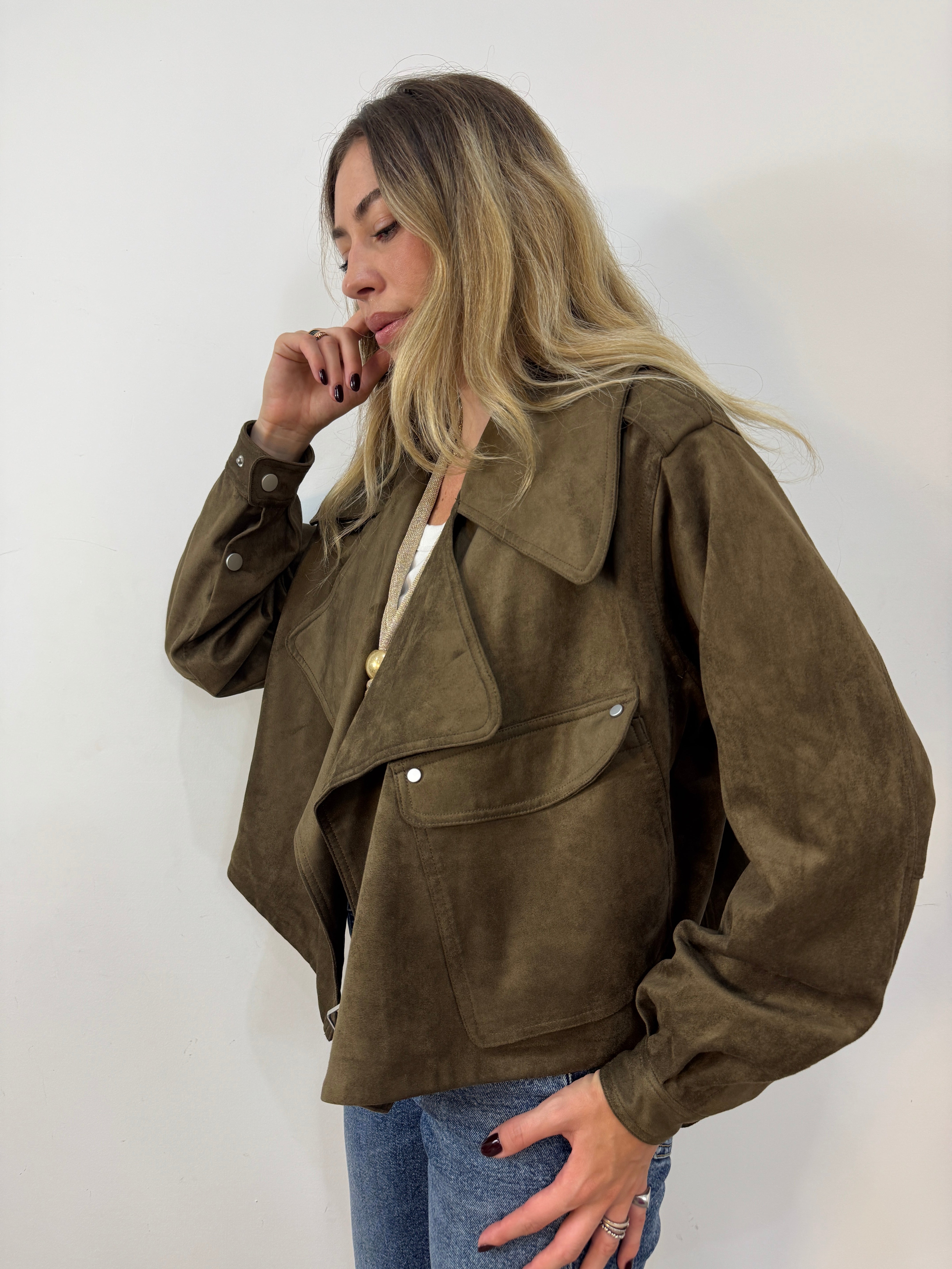 Trench crop scamosciato