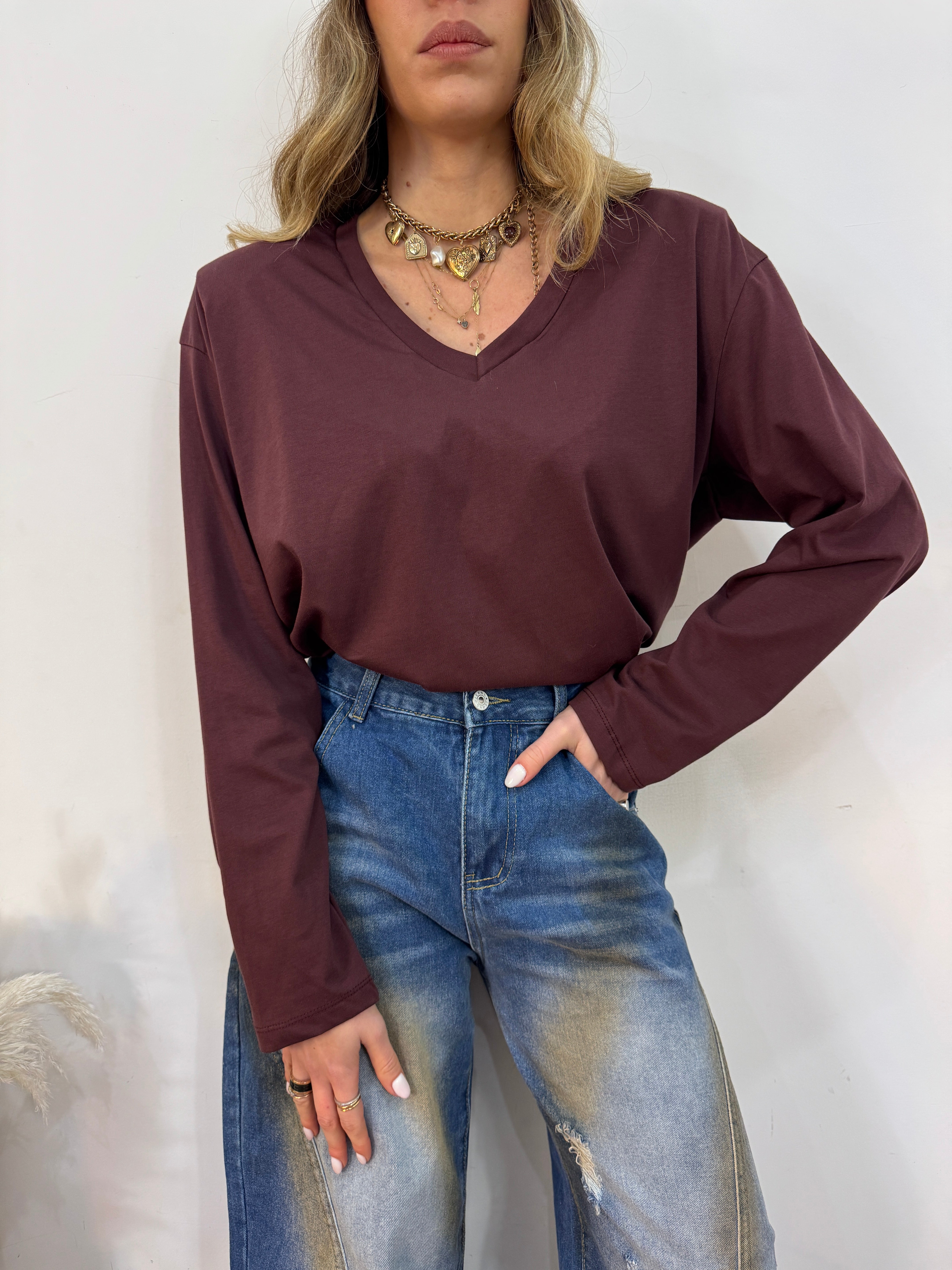 Maglia Spalline scollo “V”