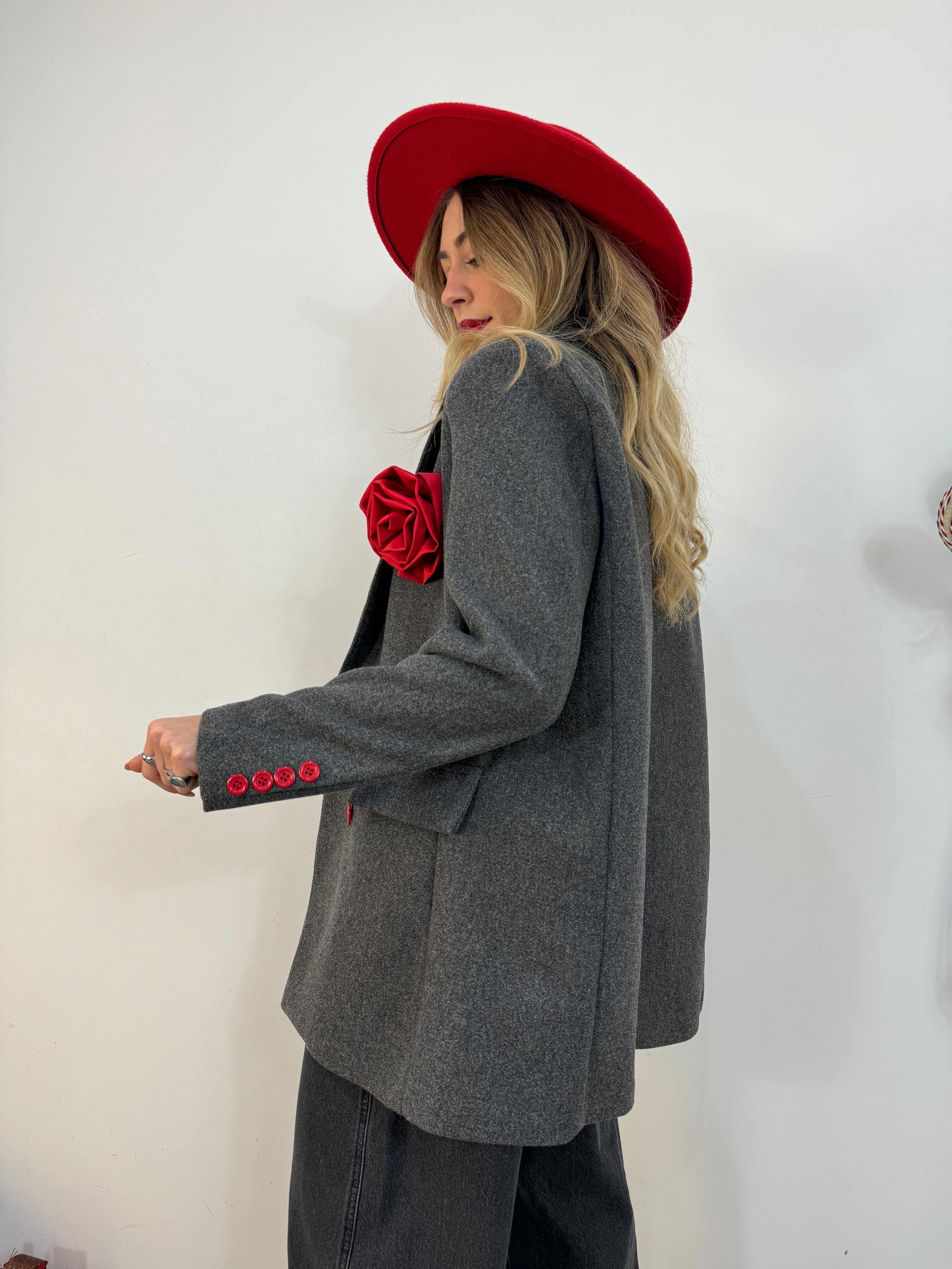 Giacca-cappotto Rosa rossa