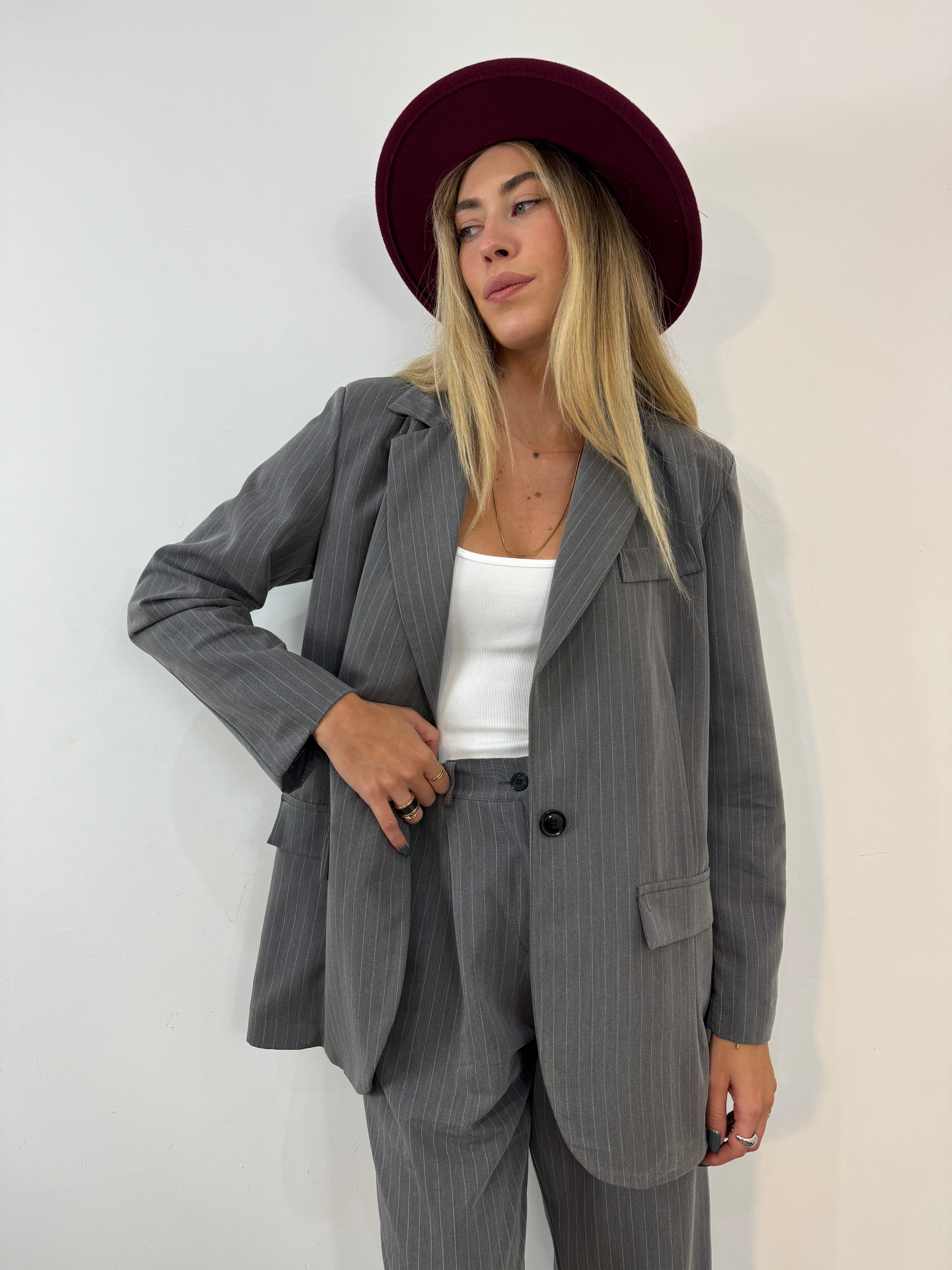 Tailleur Delia gessato