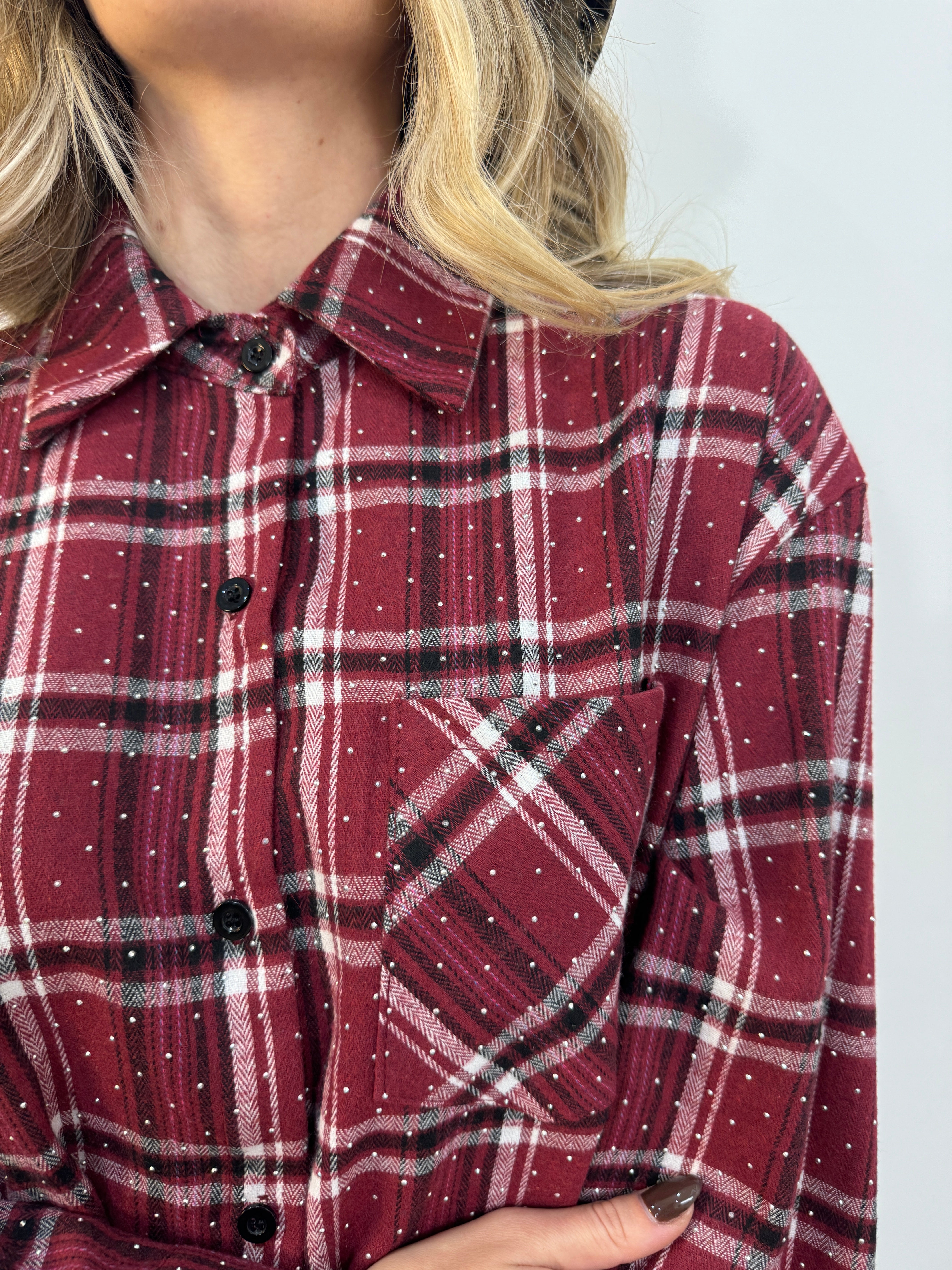 Camicia tartan wine