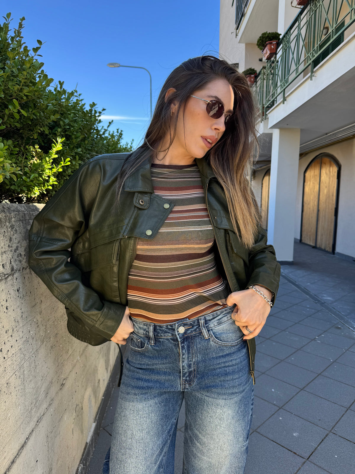 Maglia sotto-giacca multirighe