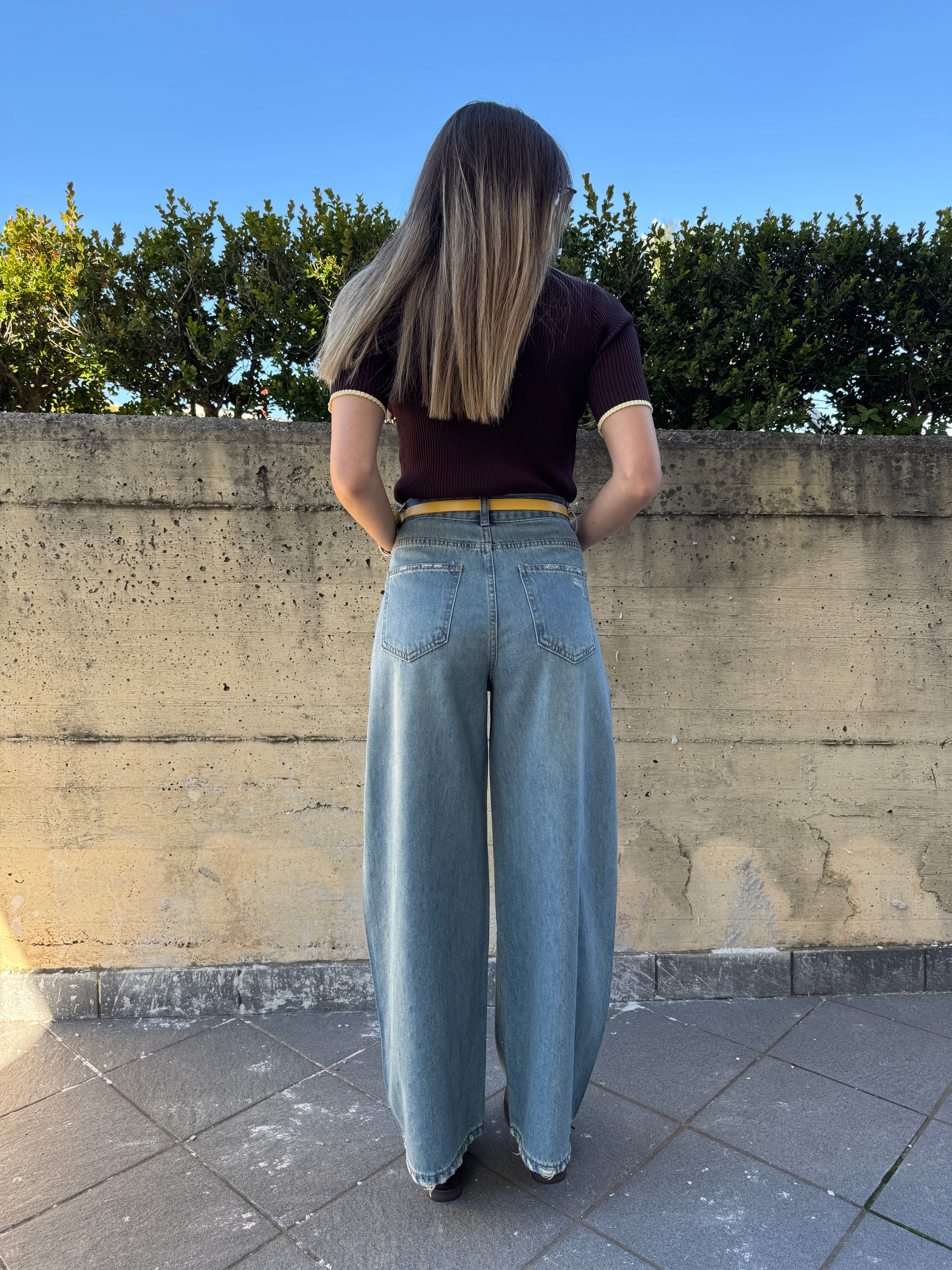 Jeans cintura gialla