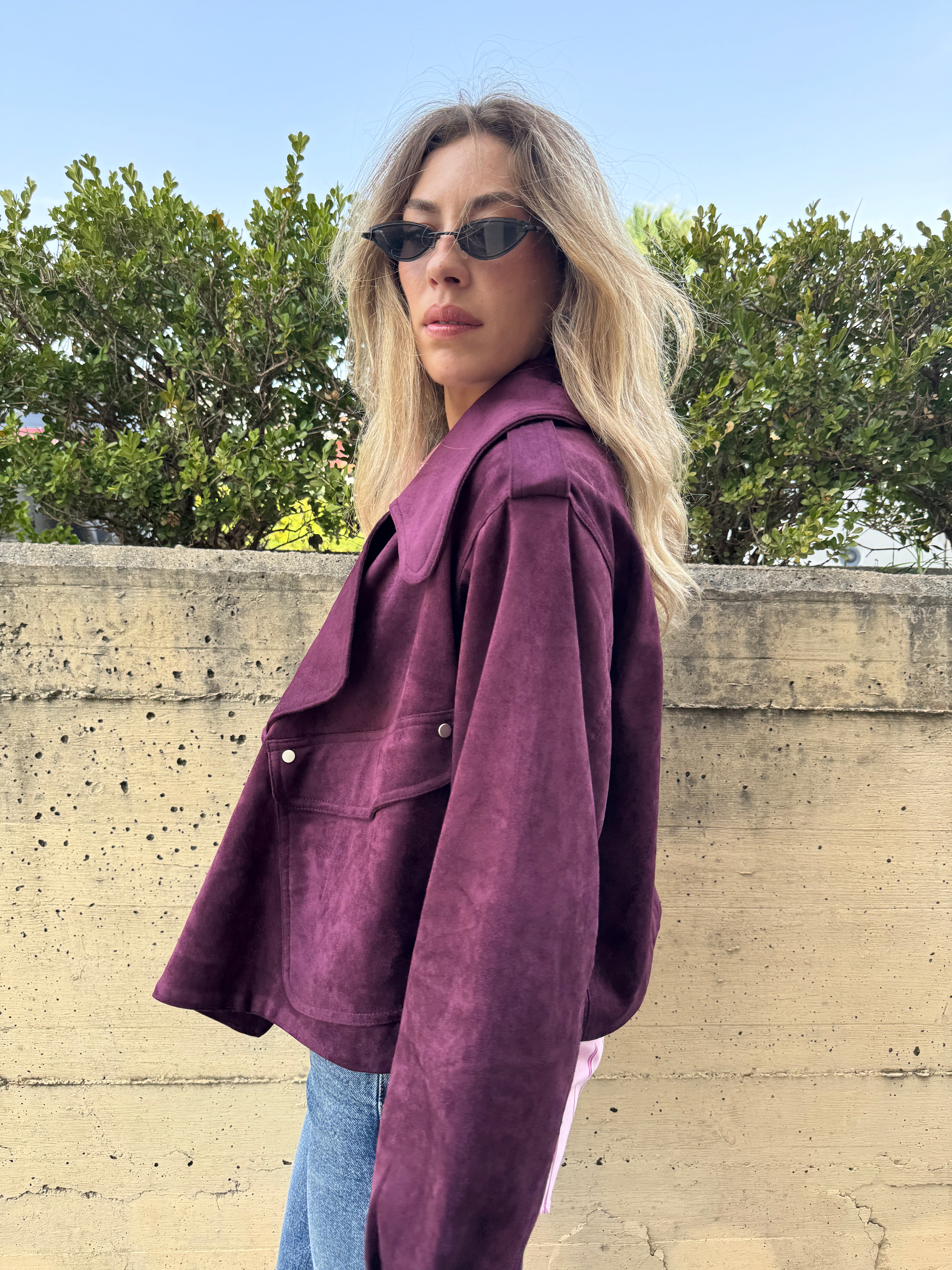 Trench crop scamosciato