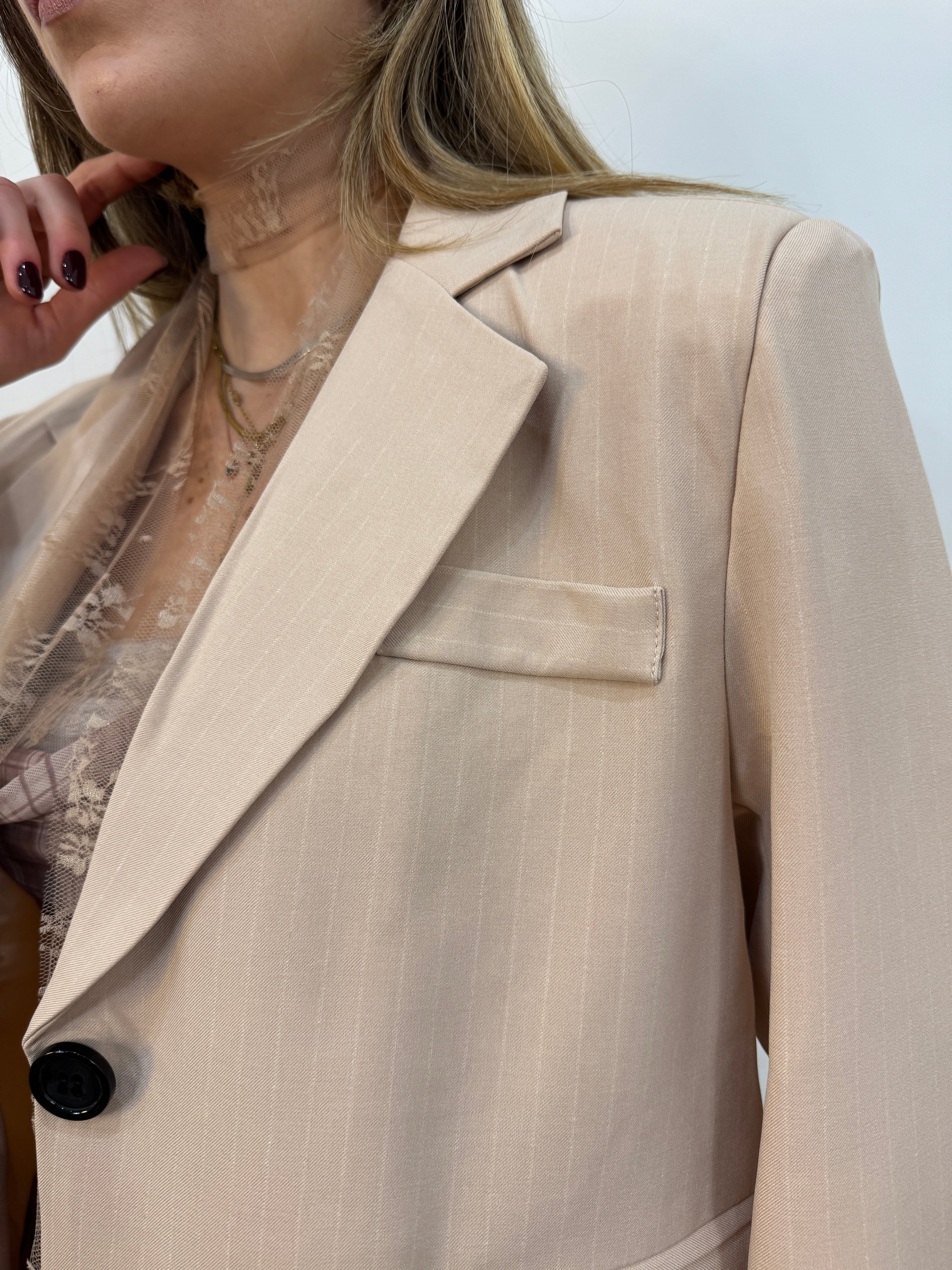 Giacca gessato lurex