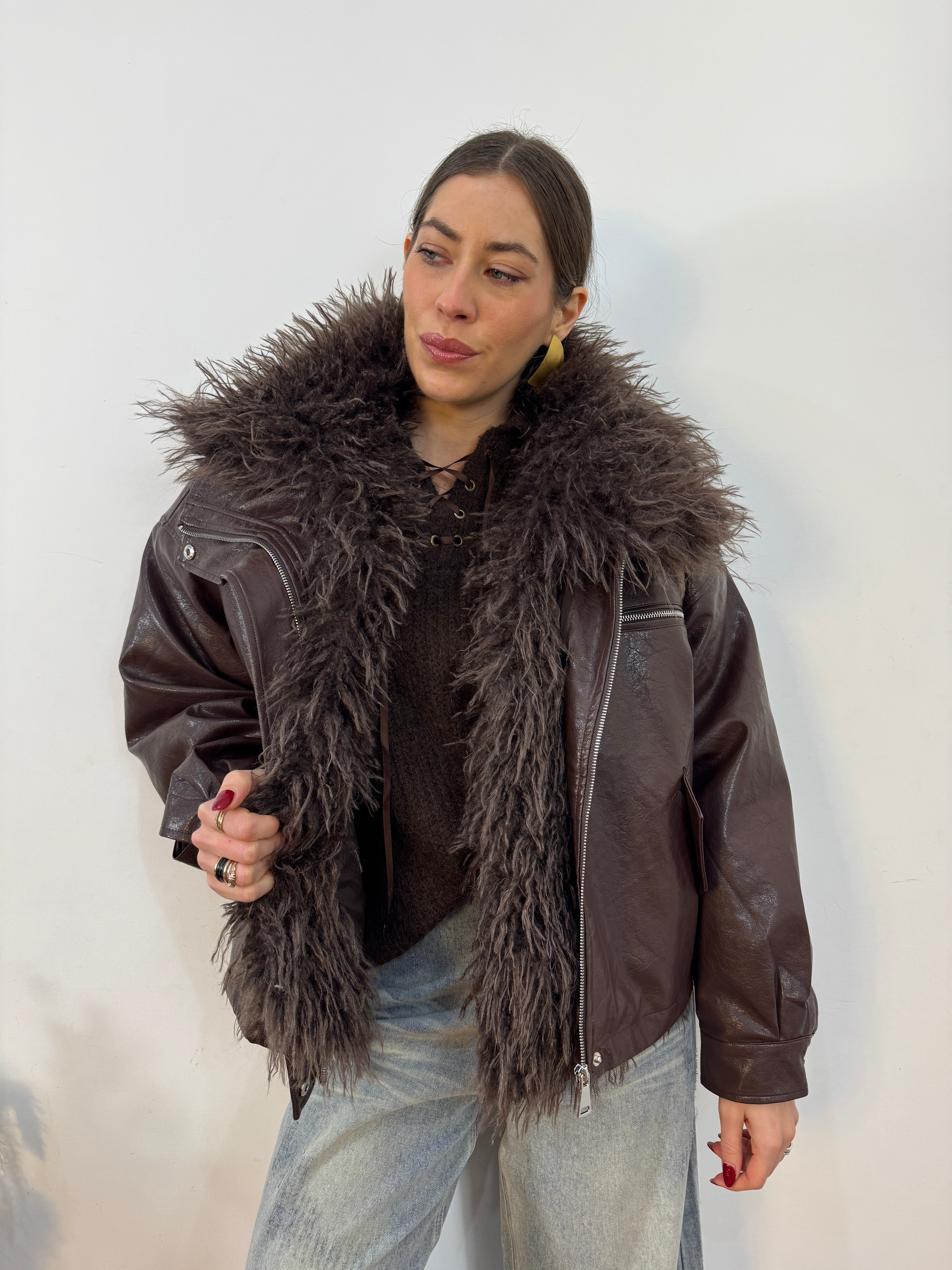 Giubbino marron glacé