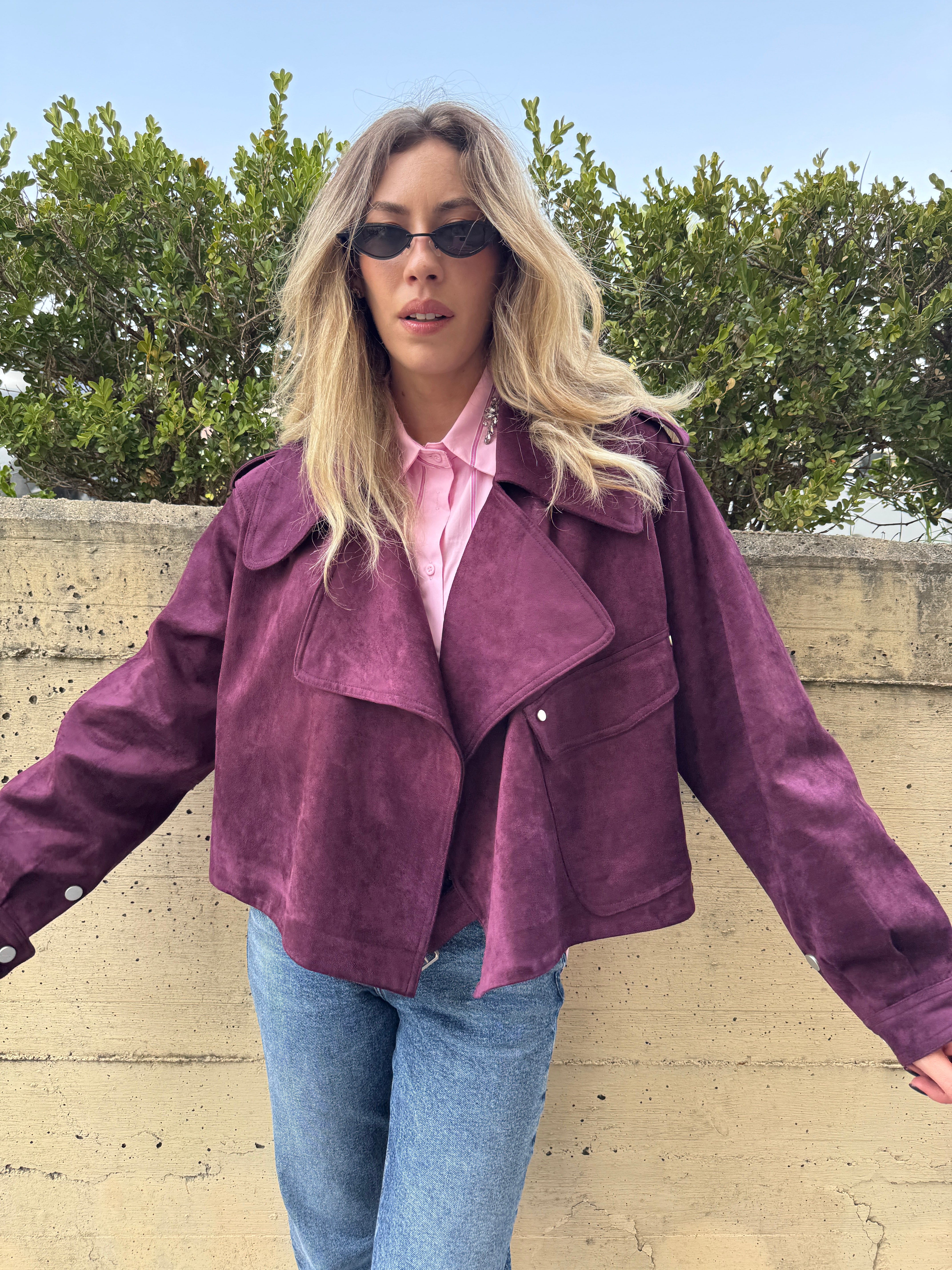 Trench crop scamosciato