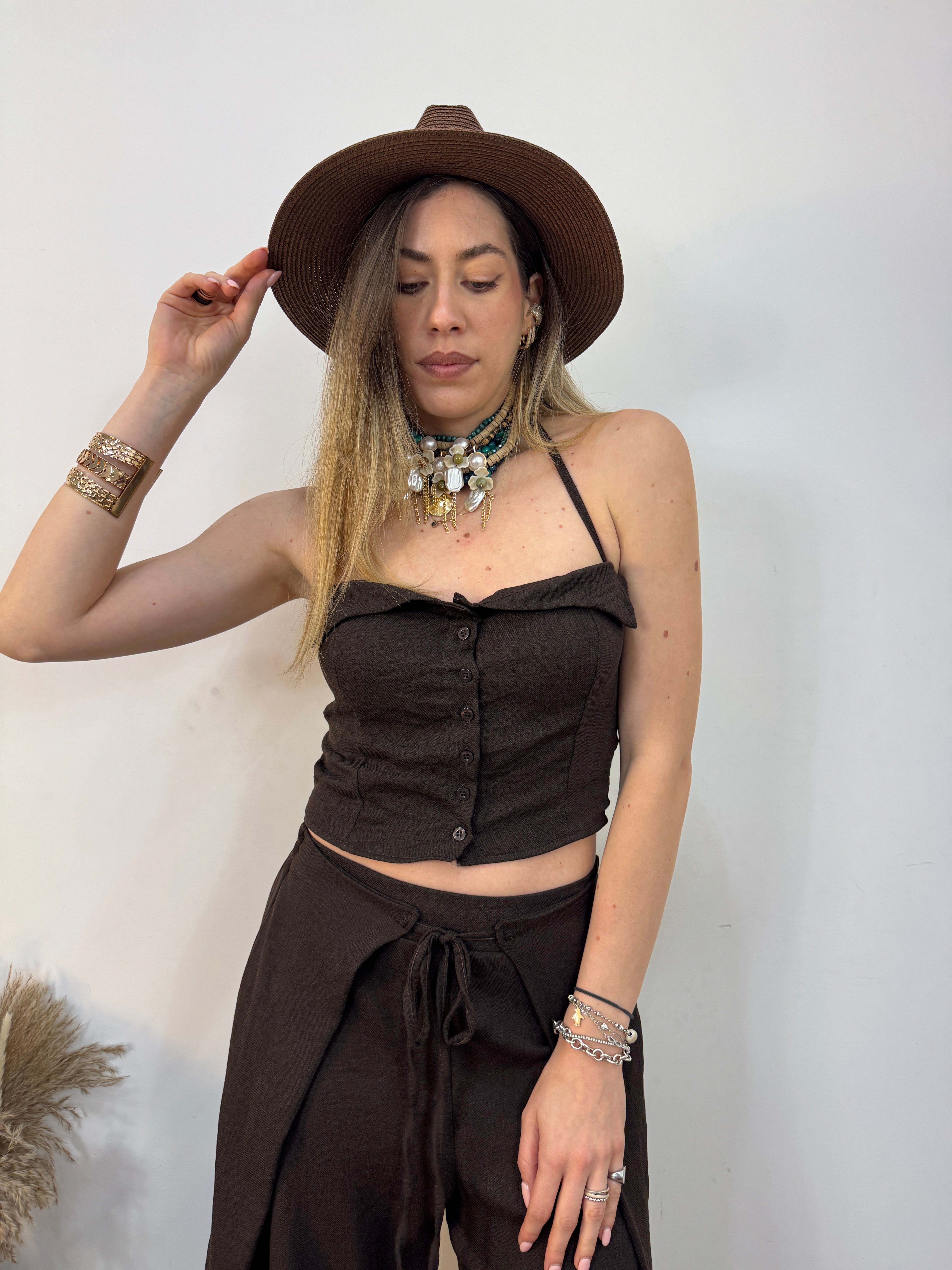 Coordinato top con risvolto