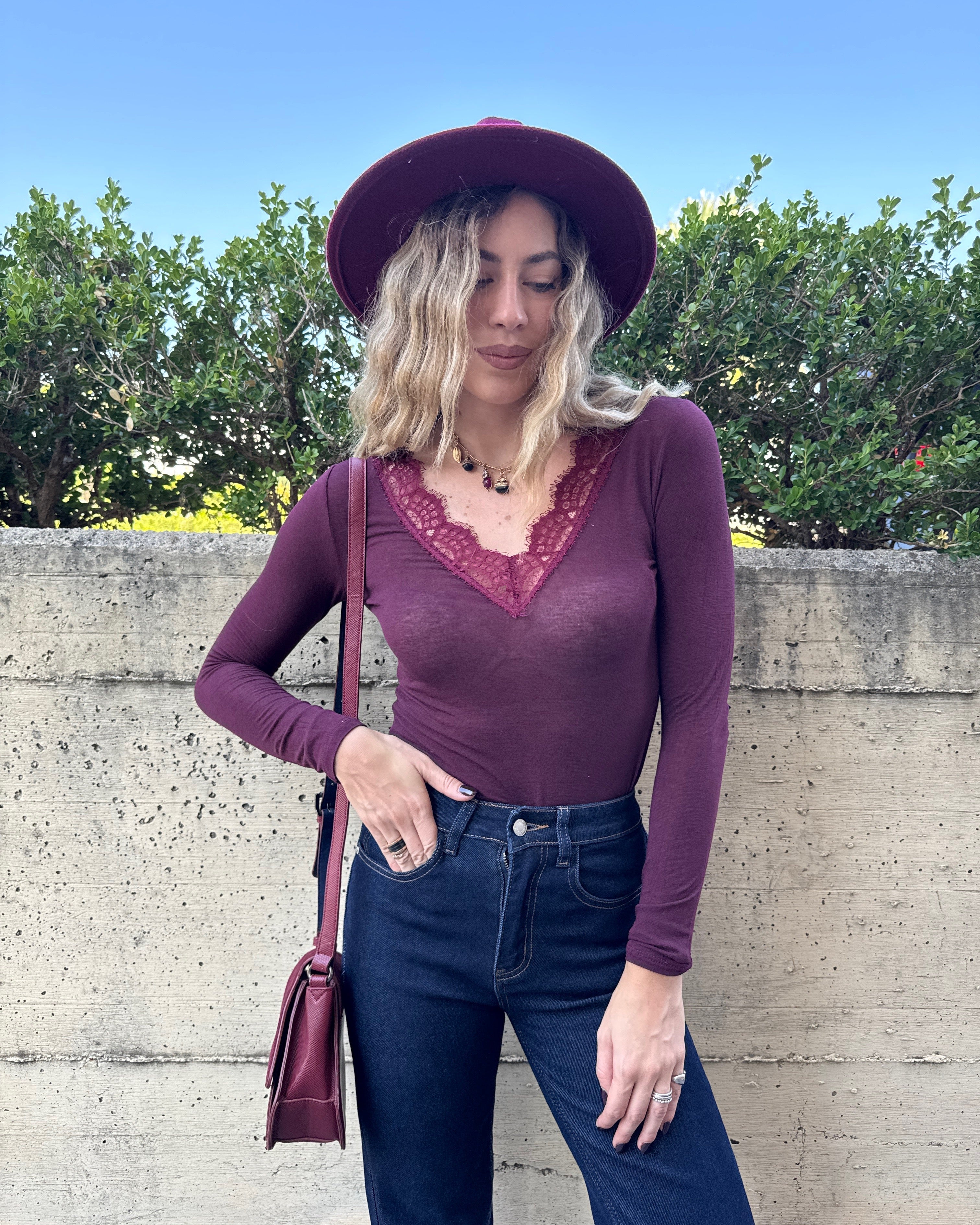 Maglia sottogiacca con pizzo