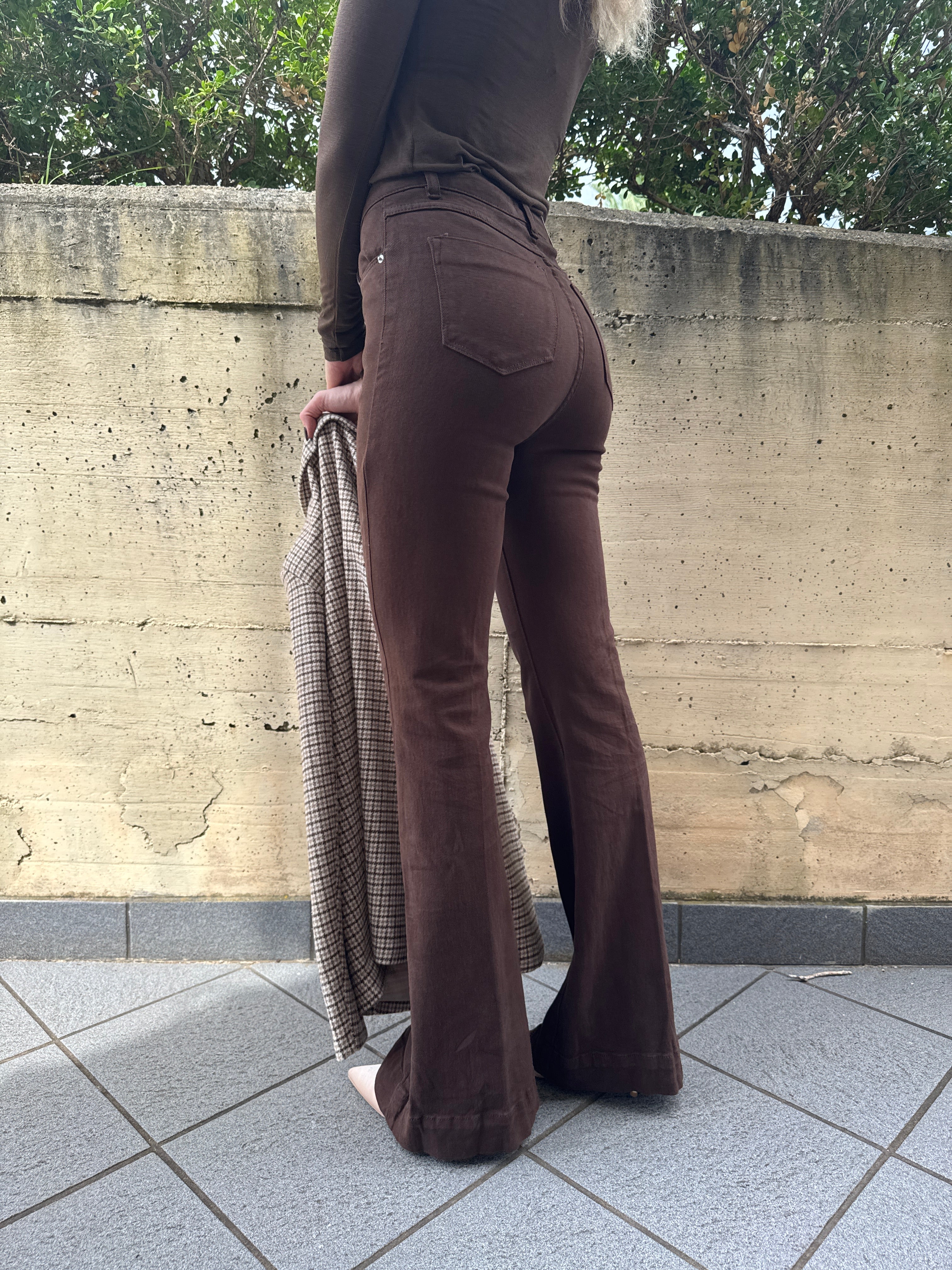 Jeans a zampa Cacao
